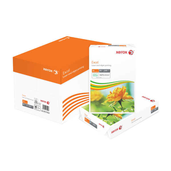 XEROX Excel Premiumpapier hochwei&szlig; A4 80g - 1 Karton (2.500 Blatt)