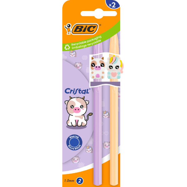 BIC Kugelschreiber Cristal Pastel Figurines, lila & rot
