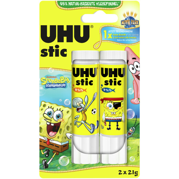 UHU Klebestift stic Spongebob, 2 x 21 g, Blister