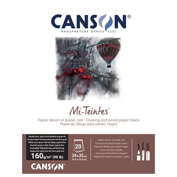 CANSON Zeichenpapier Mi-Teintes, im Block, 320 x 410 mm