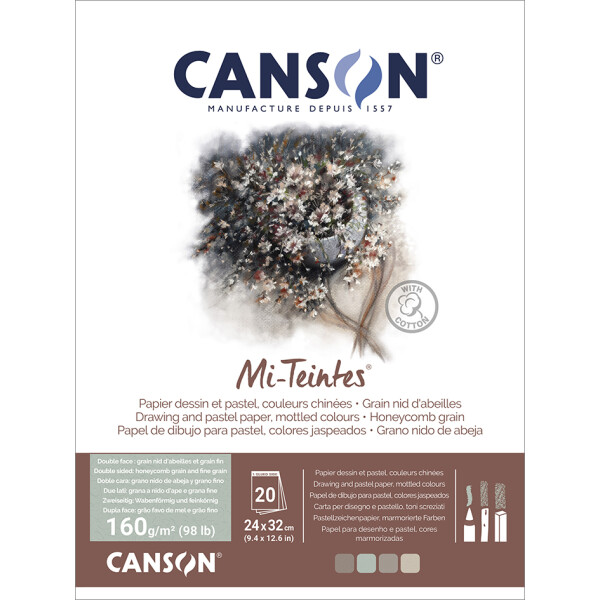 CANSON Zeichenpapier Mi-Teintes, im Block, 240 x 320 mm