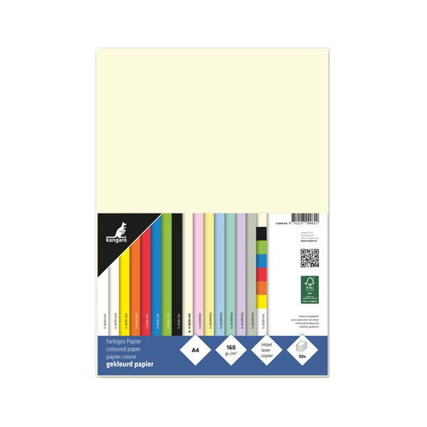 kangaro Multifunktionspapier, DIN A4, 160 g qm, cremewei&szlig;