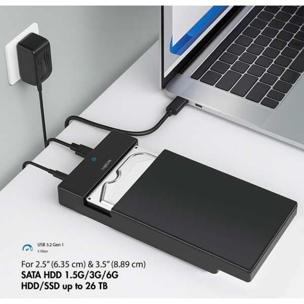 LogiLink USB 3.2 Festplattengehäuse, HDD SSD, 5 Gbps