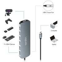 LogiLink USB 3.2 Gen1 Hub, 7-Port, Aluminiumgehäuse