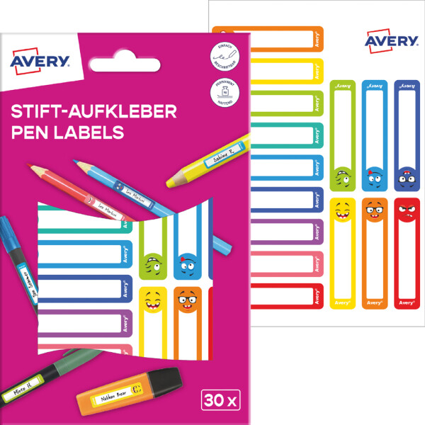 AVERY Stift-Etiketten, Papier, 10 x 50 mm, Rahmen Rosatöne