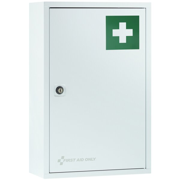 FIRST AID ONLY Erste-Hilfe-Schrank, Metall, wei&szlig;, unbest&uuml;ckt