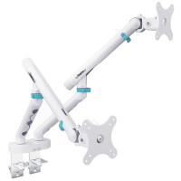 DIGITUS Doppel Design-Monitorarm, mit Klemme, weiß