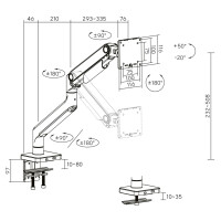 DIGITUS Monitorhalterung, Tragkraft: 20 kg, schwarz