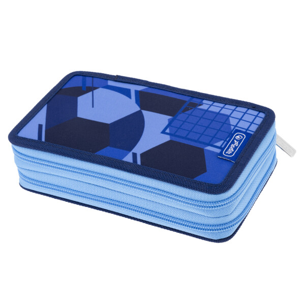 herlitz Schüleretui Doppel "Blue Goal", 23-teilig
