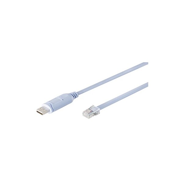 DIGITUS Konsolen-Adapterkabel, USB 2.0 - RJ45, 1,8 m, blau