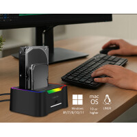 LogiLink USB 3.2 Dual Festplatten Docking Station, 2,5" 3,5"