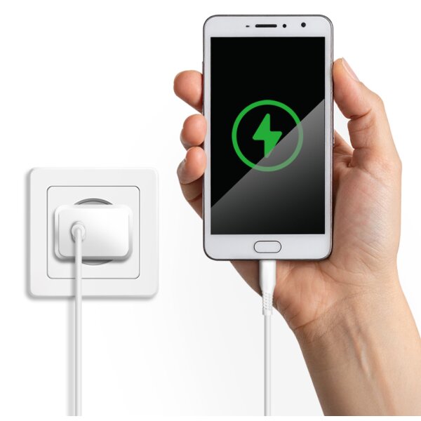LogiLink USB 2.0 Kabel, USB-C - Micro USB-B, 1,0 m, wei&szlig;