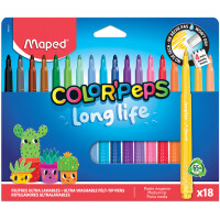 Maped Fasermaler COLORPEPS Long Life, 18er Kartonetui