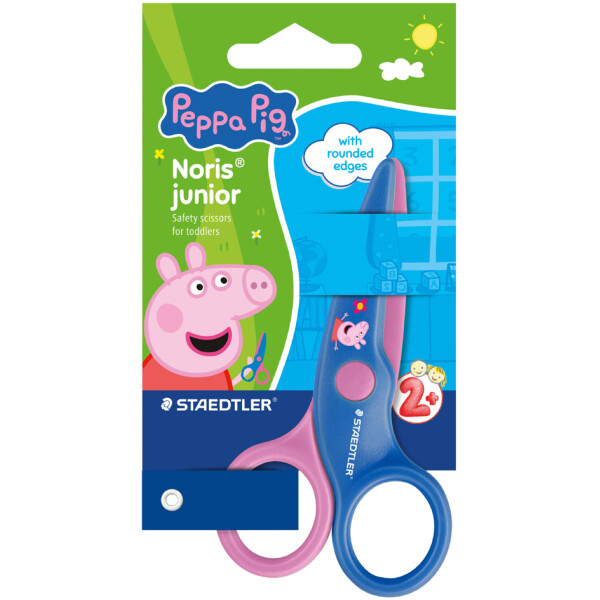 STAEDTLER Bastelschere Noris junior Peppa, rund, blau rosa