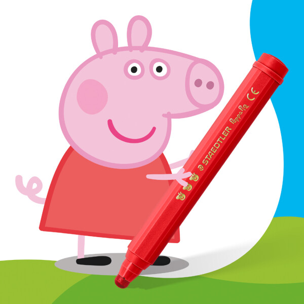 STAEDTLER Fasermaler Noris junior Peppa, 6er Kartonetui