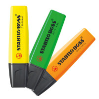 STABILO BOSS ORIGINAL Textmarker 3er-Set Gelb Grün Orange