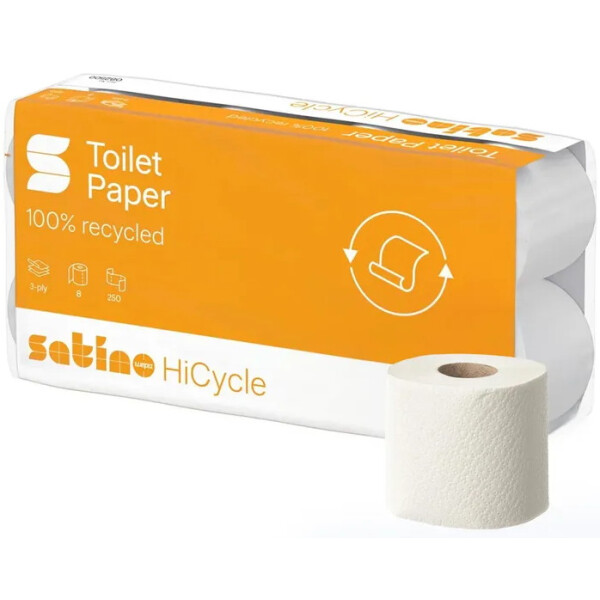 satino by wepa Toilettenpapier HiCycle, 3-lagig, hochwei&szlig;