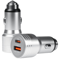 LogiLink USB-KFZ-Ladegerät, 2-fach, 20 Watt, silber