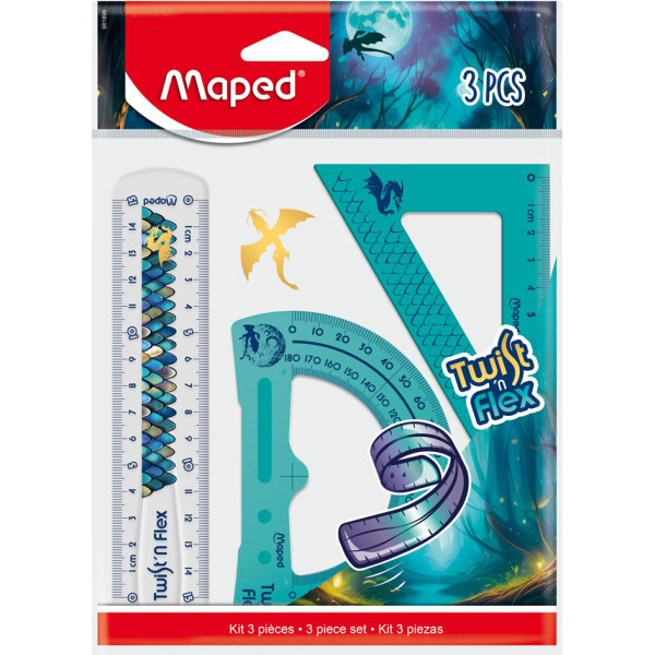 Maped Geometrie-Set Twistn Flex DRAGON, 3-teilig, flexibel