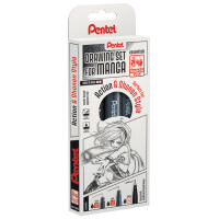 Pentel Fineliner-Set "Manga Face", schwarz, 3er Set