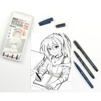 Pentel Fineliner-Set "Manga Face", schwarz, 3er Set