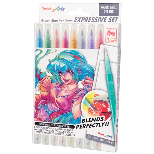 PentelArts Pinselstift Brush Sign Pen Twin "Manga"