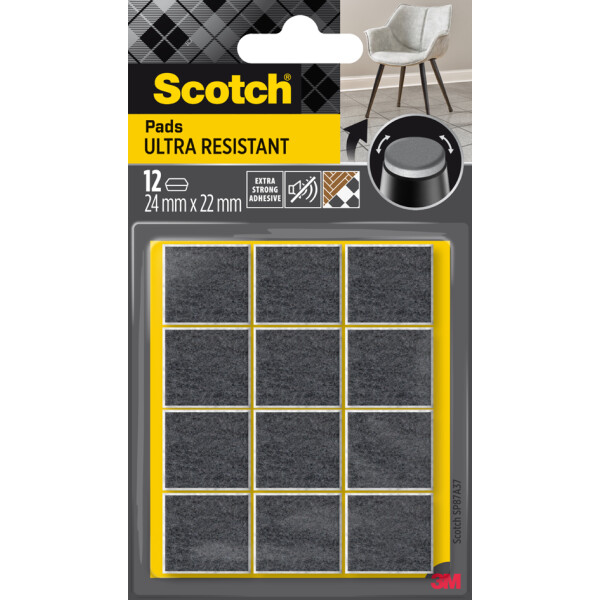 Scotch Extrembeständige Filzgleiter, 24 x 22 mm, grau