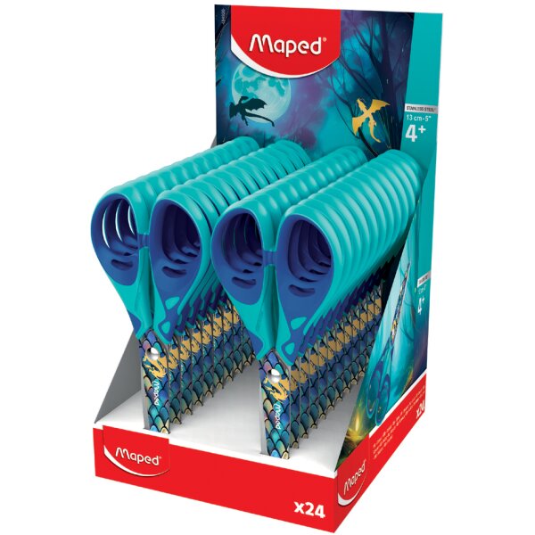 Maped Bastelschere DRAGON, rund, 130 mm, 24er Display