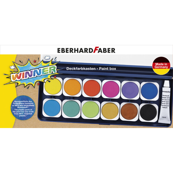 EBERHARD FABER Deckfarbkasten WINNER, 12 Farben