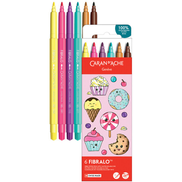 CARAN DACHE Fasermaler FIBRALO KAWAII Animals, 6er Set