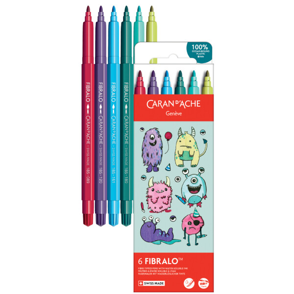 CARAN DACHE Fasermaler FIBRALO KAWAII Animals, 6er Set
