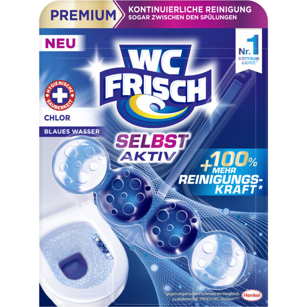 WC Frisch SELBST AKTIV WC-Reiniger Duftsp&uuml;ler BLAU CHLOR