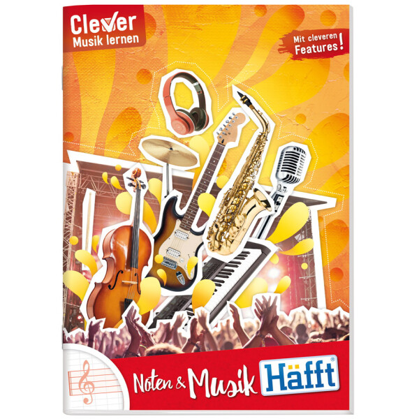 H&auml;fft Notenheft "Noten &amp; Musik", DIN A4 hoch, 32 Blatt