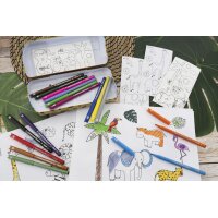 EBERHARD FABER Fasermaler-Set Animal COLORI,Metallbus Safari