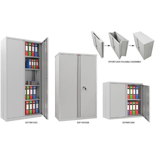 phoenix Aktenschrank SCF0891GGK, faltbar, hellgrau