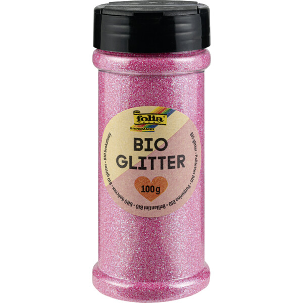 folia BIO Glitter, 100 g, irsisierend pink