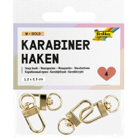 folia Karabinerhaken M, 12 x 33 mm, gold