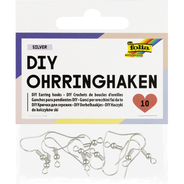 folia DIY Ohrringhaken, 20 x 18 mm, silber