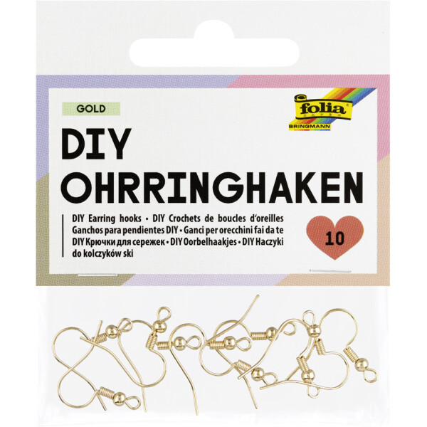 folia DIY Ohrringhaken, 20 x 18 mm, gold