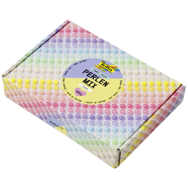 folia Kunstoffperlen-Mix PASTEL Jumbobox, 500 g