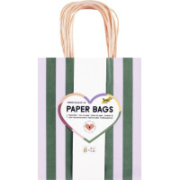 folia Papier-Tragetaschen "STRIPES GLOW UP", Größe: M