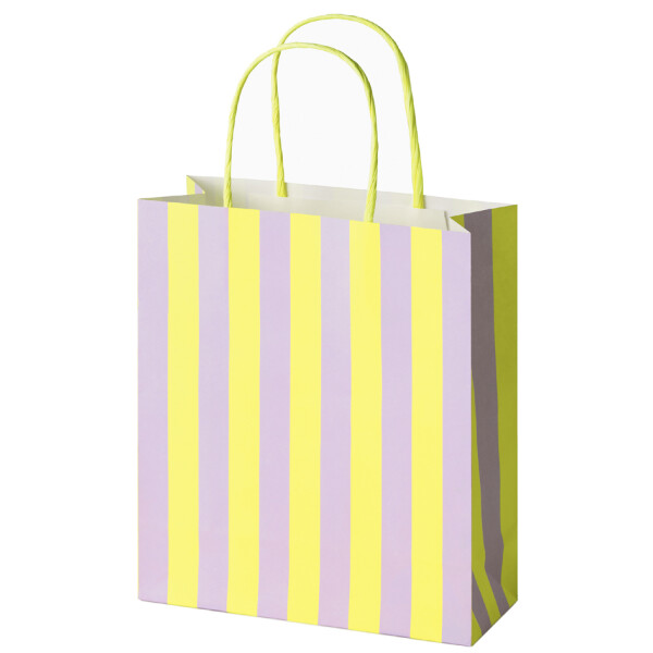 folia Papier-Tragetaschen "STRIPES NEON", Gr&ouml;&szlig;e: M