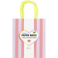 folia Papier-Tragetaschen "STRIPES NEON", Größe: S
