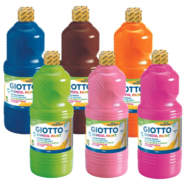 GIOTTO Gouachefarbe SCHOOL PAINT, 1.000 ml, farbig sortiert