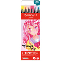 CARAN DACHE Fasermaler FIBRALO Brush MANGA, 6er Set