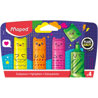 Maped Textmarker Mini FLUOPEPS KAWAI, 4er Blister