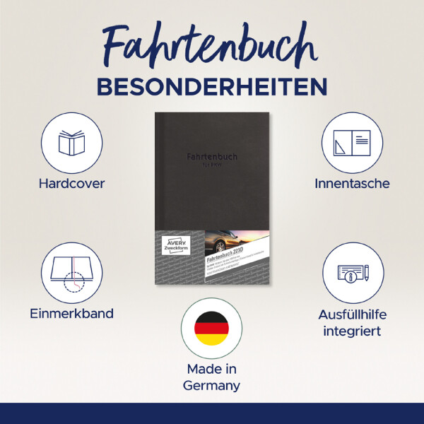 AVERY Zweckform Formularbuch "Hardcover" - Fahrtenbuch , A5