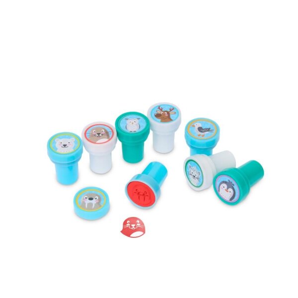 TRENDHAUS Stempel selbstf&auml;rbend Wintertiere, 8-fach sortiert 964151