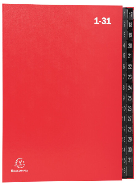 EXACOMPTA Pultordner, DIN A4, 1-31, 32 Fächer, rot