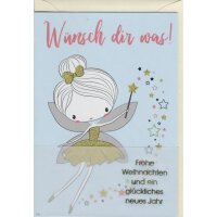 Weihnachtsbillett Fee mit Glitter und Pergamentpapier...